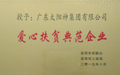 爱心扶贫典范企业称号